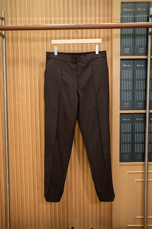 Brown Wool Silk And Cashmere Pants
