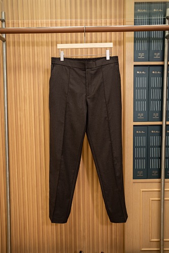 Brown Wool Silk And Cashmere Pants