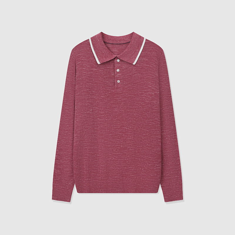 BC Button-up Ribbed-knit Polo Shirt