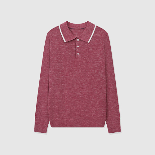 BC Button-up Ribbed-knit Polo Shirt