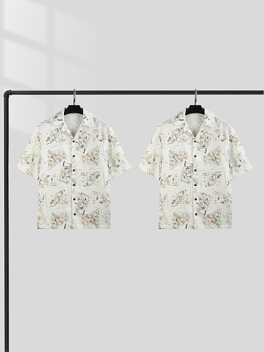 Product Ls Latest Vacation Series 40 Linen Color Woven Short Shirts