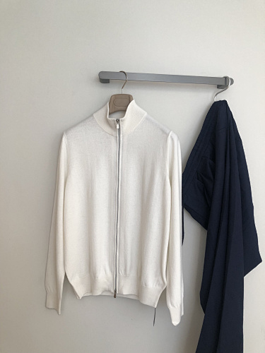 Cashmere Turtleneck Cardigan With Zipper