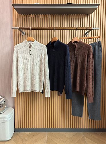 LP Stand Up Collar Half Cardigan Sweater
