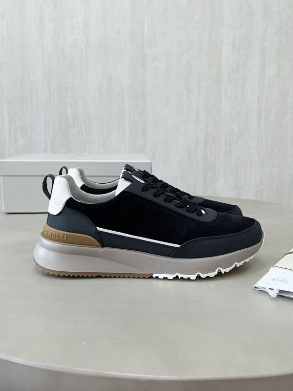 Leather-Trimmed Suede Sneakers