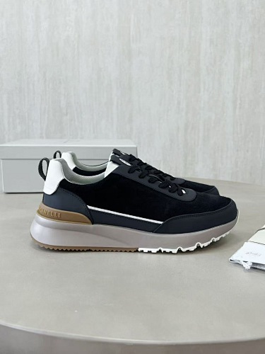 Leather-Trimmed Suede Sneakers