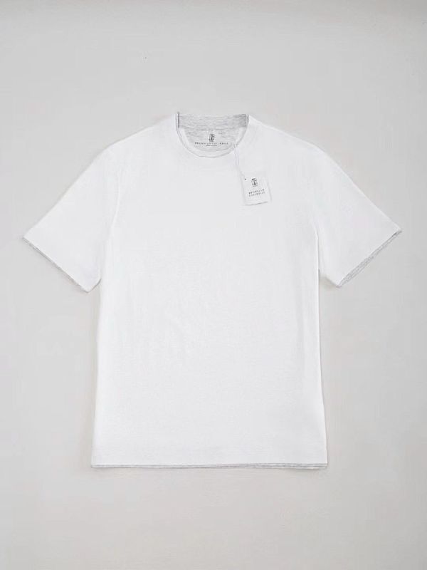 Cotton Jersey Crew Neck T-shirt With Faux-layering