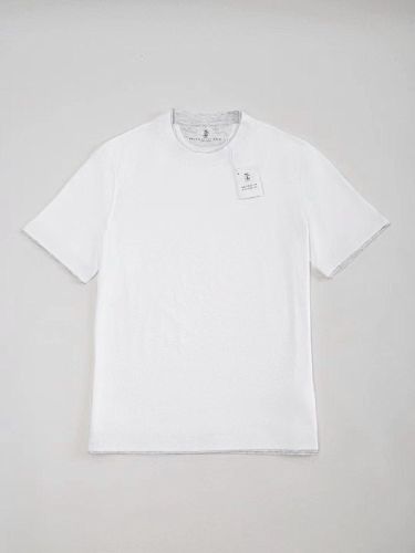 Cotton Jersey Crew Neck T-shirt With Faux-layering