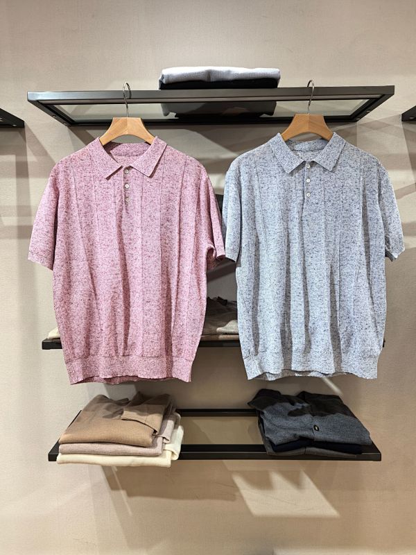 LP Linen Wool Short-Sleeved Polo Shirt Made From A Blend Of Natural Rain-soaked Linen And
