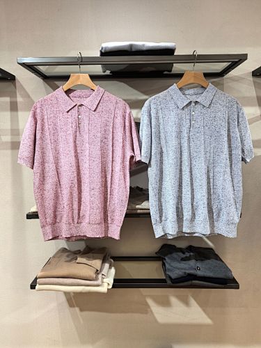 LP Linen Wool Short-Sleeved Polo Shirt Made From A Blend Of Natural Rain-soaked Linen And