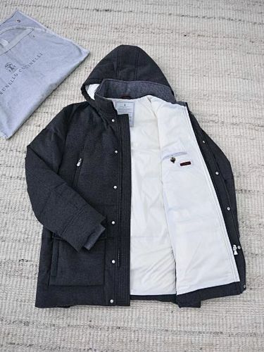 Puffer Jacket Flannel Dark Gray