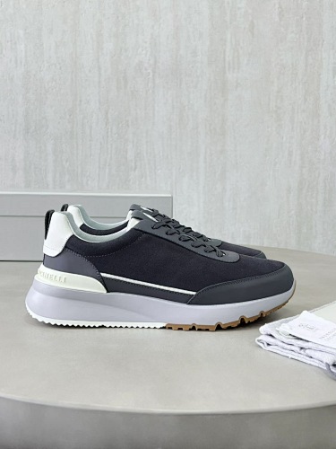 Leather-Trimmed Suede Sneakers