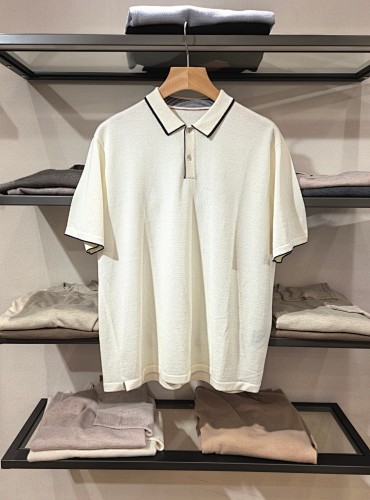 LP High-tech Short-sleeved Polo Shirt Made From Sheep Paper Royal Flower Yarn A Blend Of J