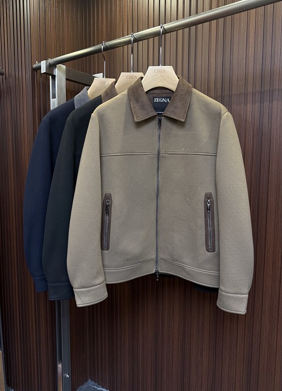 Zegna New Jacket Color Khaki Black Blue Size 48-56