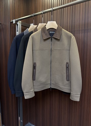 Zegna New Jacket Color Khaki Black Blue Size 48-56