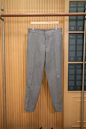 Grey Wool Silk And Cashmere Pants