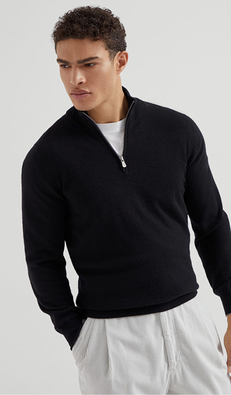Cashmere Sweater With Half Zip