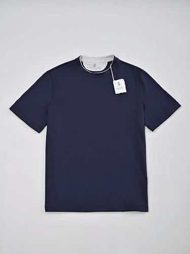 Cotton Jersey Crew Neck T-shirt With Faux-layering