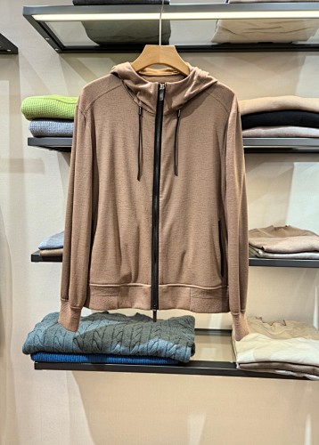 Z Knitted Wool Hooded Cardigan With Suede Sheepskin 100 Merino Wool Ribbed Slightly Stretc
