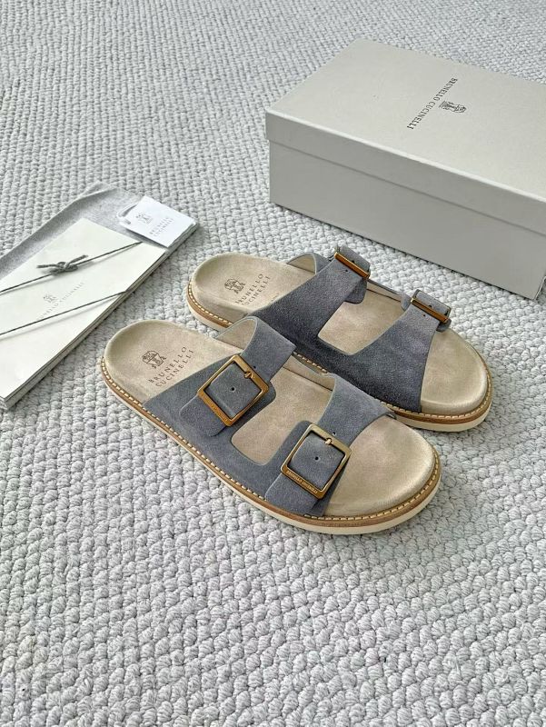 Suede Slides With Buckles