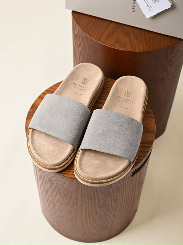 Suede Slide Sandals