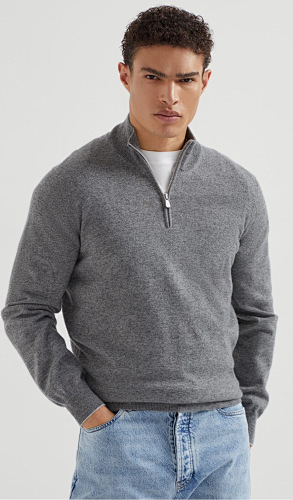 Cashmere Sweater With Half Zip