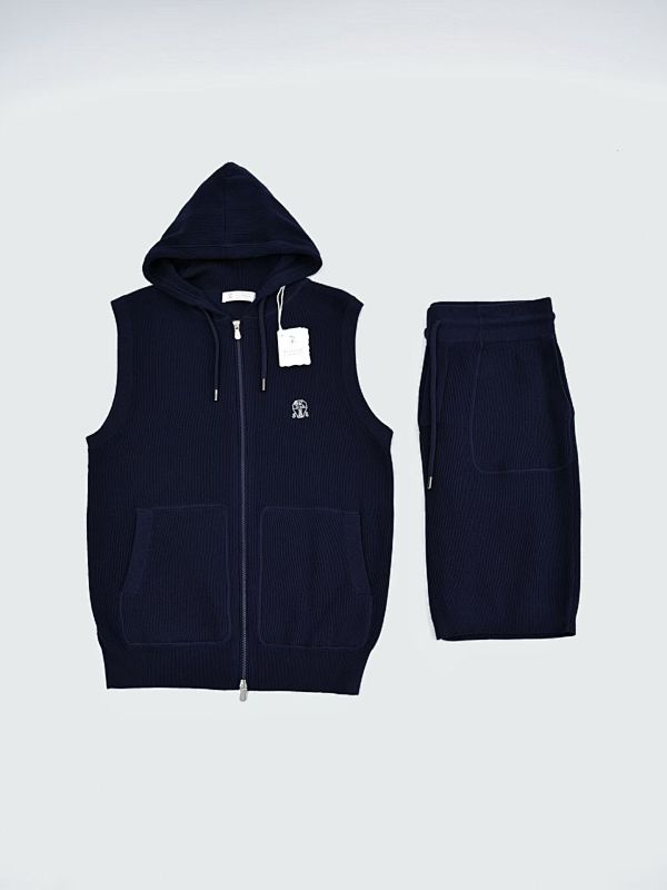 Logo-embroidered Cotton Hooded Gilet