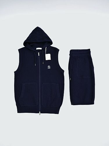 Logo-embroidered Cotton Hooded Gilet