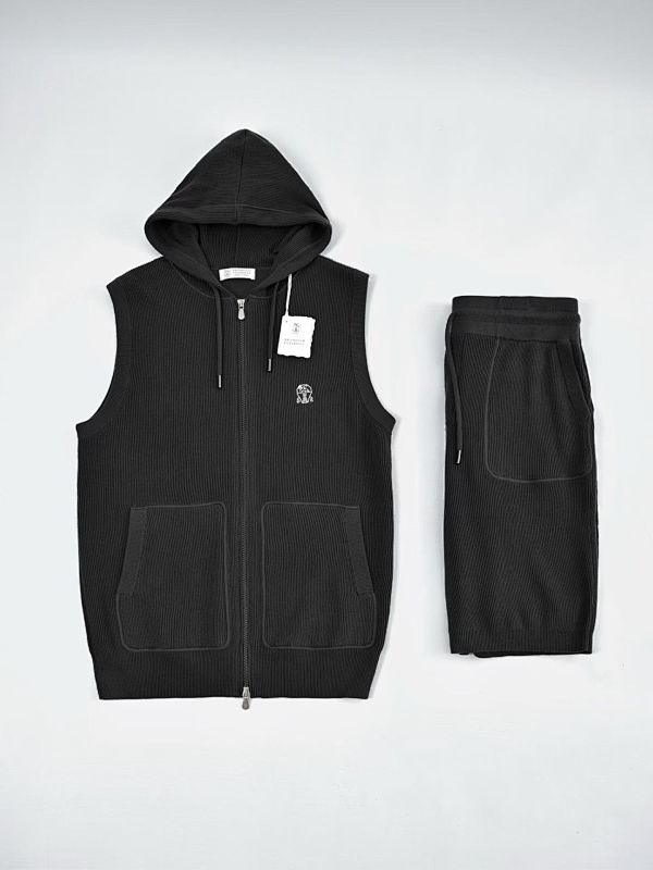 Logo-embroidered Cotton Hooded Gilet