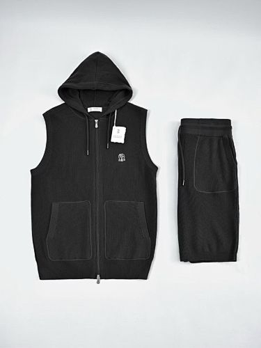Logo-embroidered Cotton Hooded Gilet
