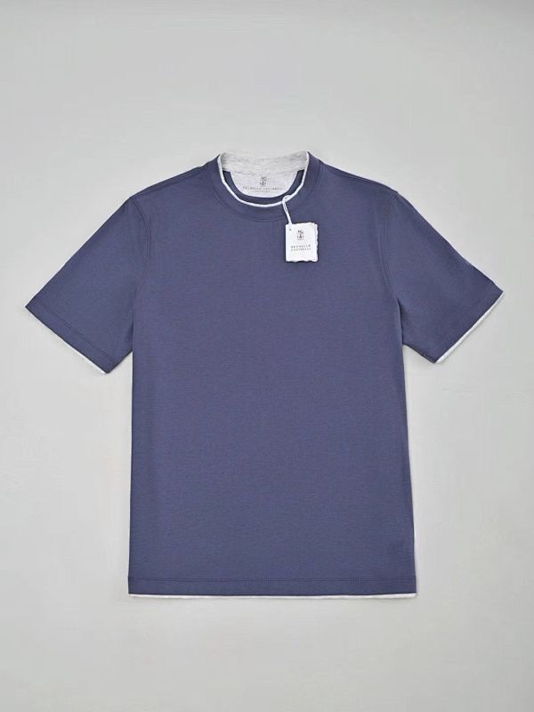 Cotton Jersey Crew Neck T-shirt With Faux-layering