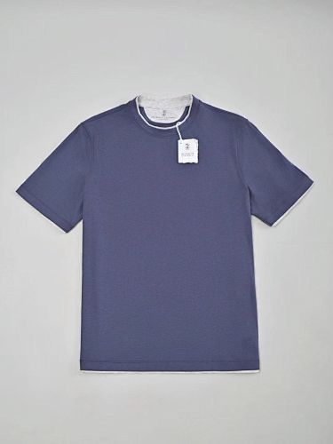 Cotton Jersey Crew Neck T-shirt With Faux-layering