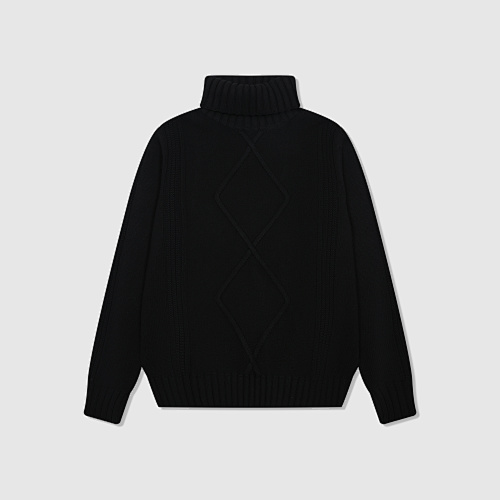 Irish Cable Turtleneck Sweater In Cashmere Feather Yarn