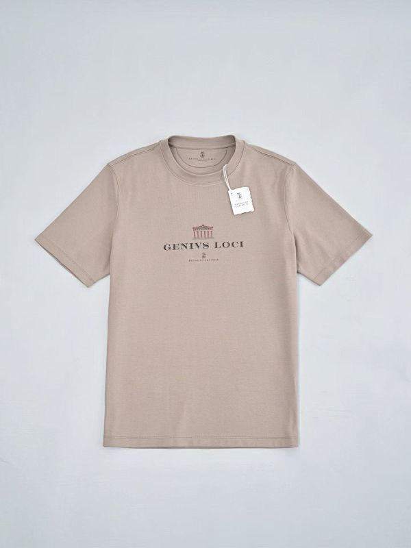 Cotton Jersey Crew Neck T-shirt With Print