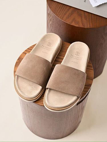 Suede Slide Sandals