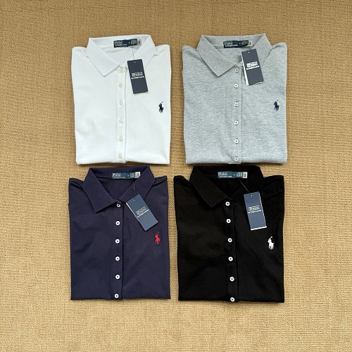 RL Love 11-Button Slim Fit Women's Short Sleeve Polo Shirt 4 Colors And 4 Sizes. Sizes S M
