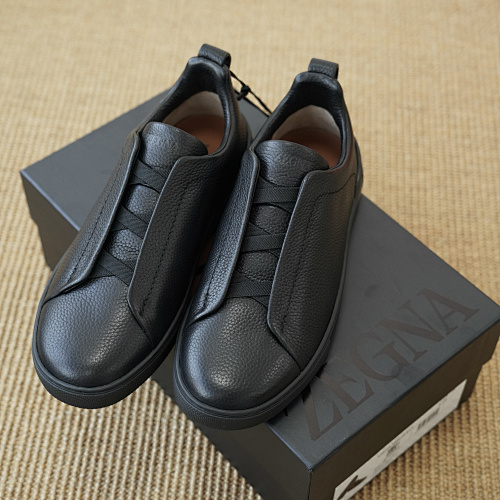 TS Black Deerskin Triple Stitch Sneakers