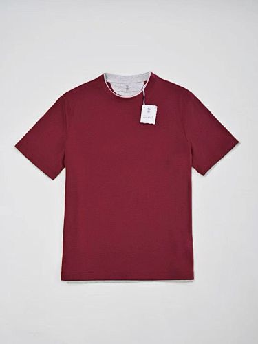 Cotton Jersey Crew Neck T-shirt With Faux-layering