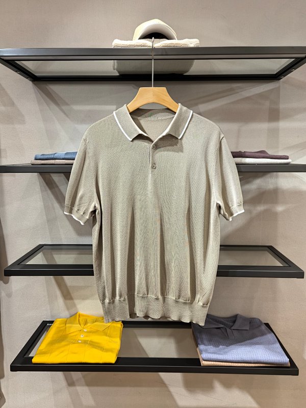 BC25's New Spring Summer Short-sleeved Polo Shirt Made Of 70 3 Count Acetate Wool Features