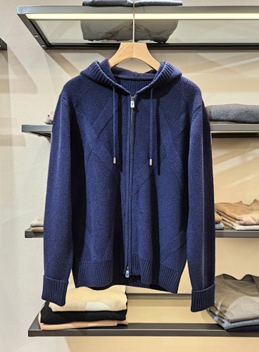 Knt Hooded Cardigan Sweater A Hot Seller In Stores Featuring A Three-dimensional Diamond-p