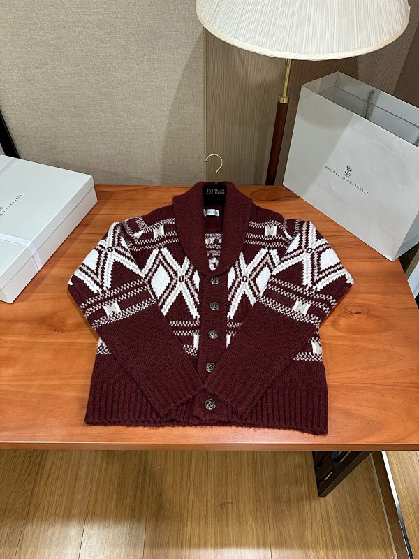 Geometric Jacquard Cardigan In Alpaca