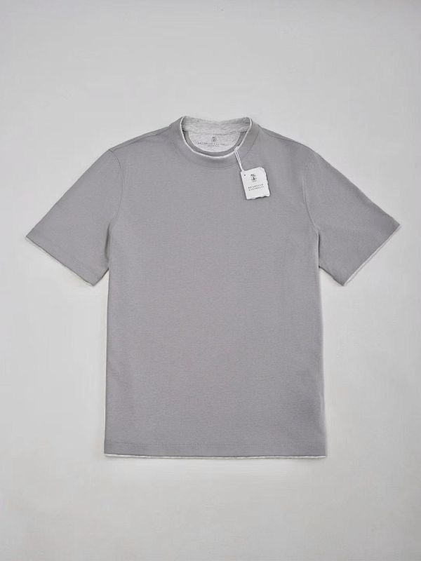 Cotton Jersey Crew Neck T-shirt With Faux-layering