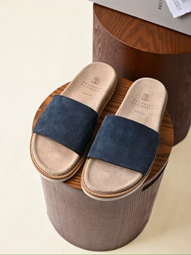 Suede Slide Sandals
