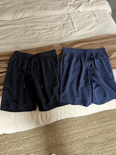 Linen Leather Drawstring Shorts