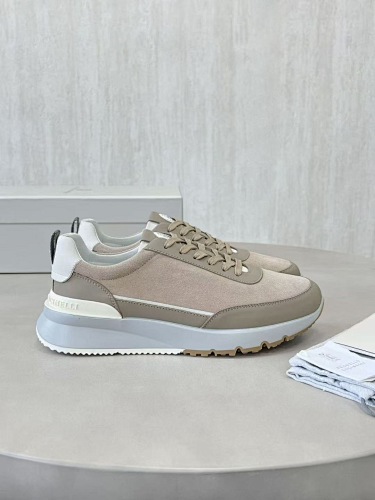 Leather-Trimmed Suede Sneakers