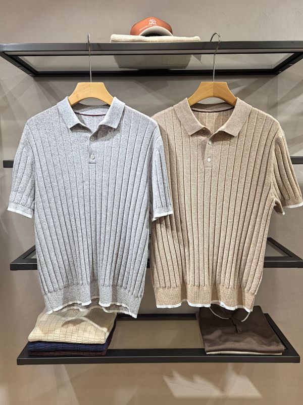 BC's New Summer Short-sleeved Polo Shirt Features Classic Vertical Stripes A Tencel And Li