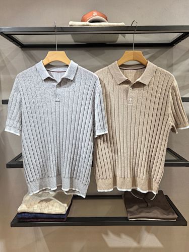 BC's New Summer Short-sleeved Polo Shirt Features Classic Vertical Stripes A Tencel And Li