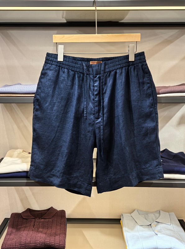 ZZ Linen Casual Shorts Made From 100 Natural Linen Feature An Elastic Waistband With A Dou