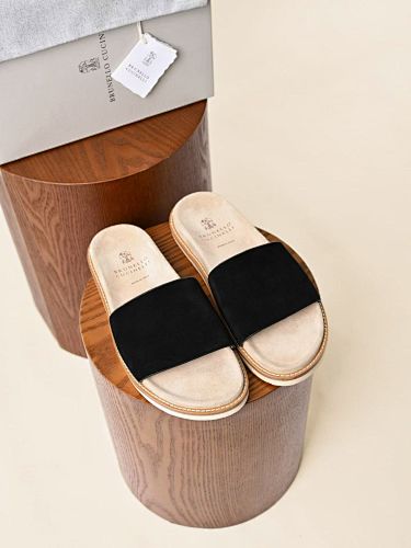 Suede Slide Sandals