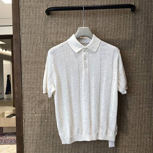 BC Ribbed-knit Polo Shirt