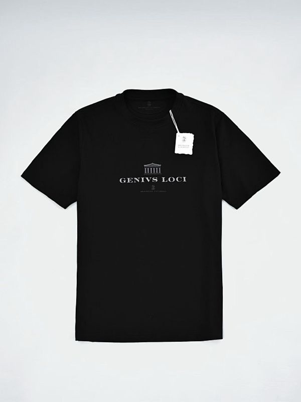 Cotton Jersey Crew Neck T-shirt With Print